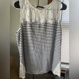 Lacey striped tank top